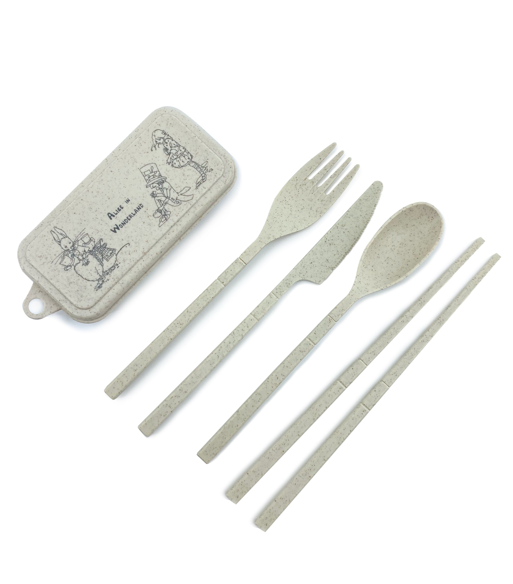 Alice in Wonderland Travel Bamboo Cutlery Set Young Spirit