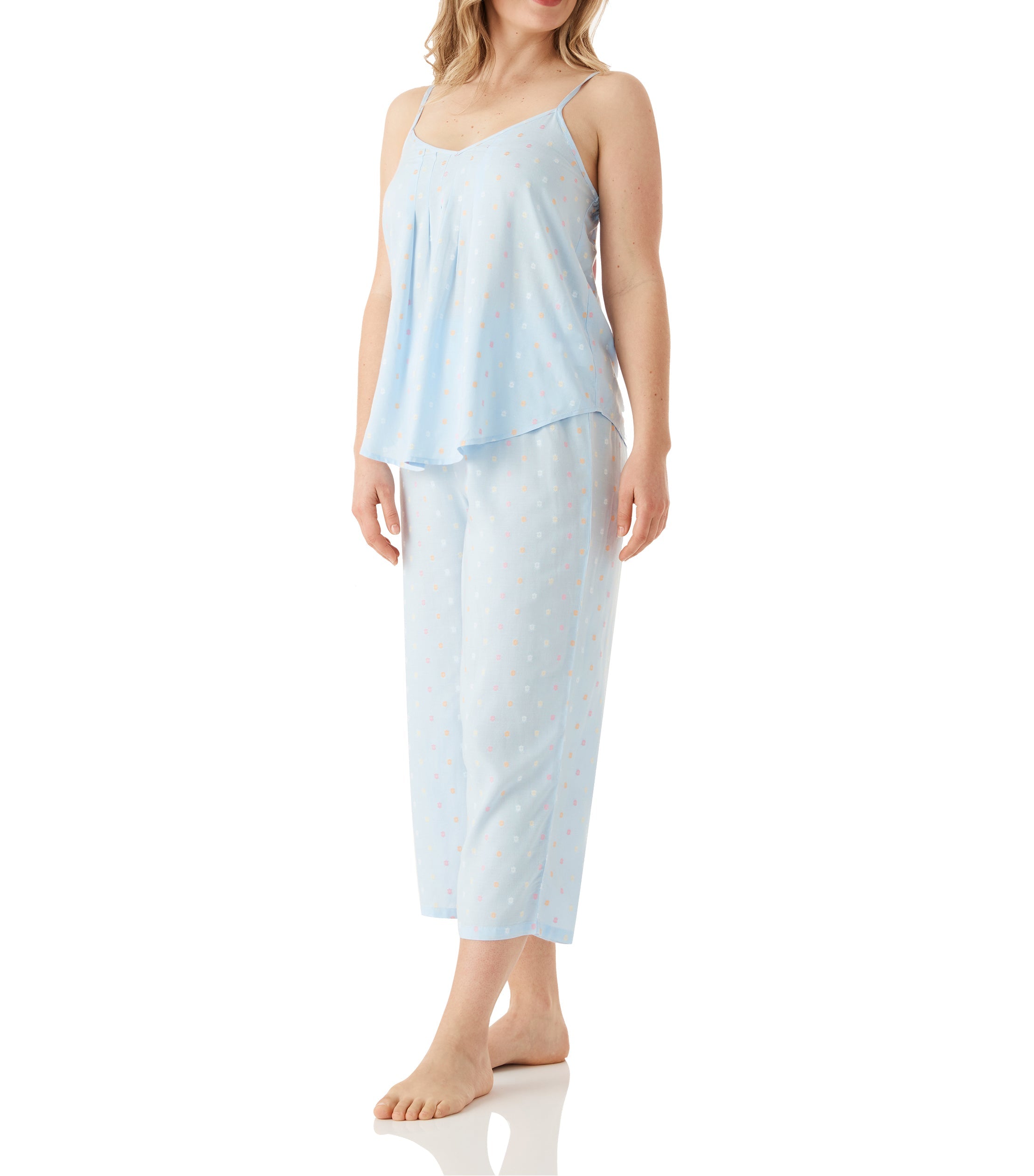 Ari Tile Cami & 3/4 Pant Pyjama Set Magnolia Lounge