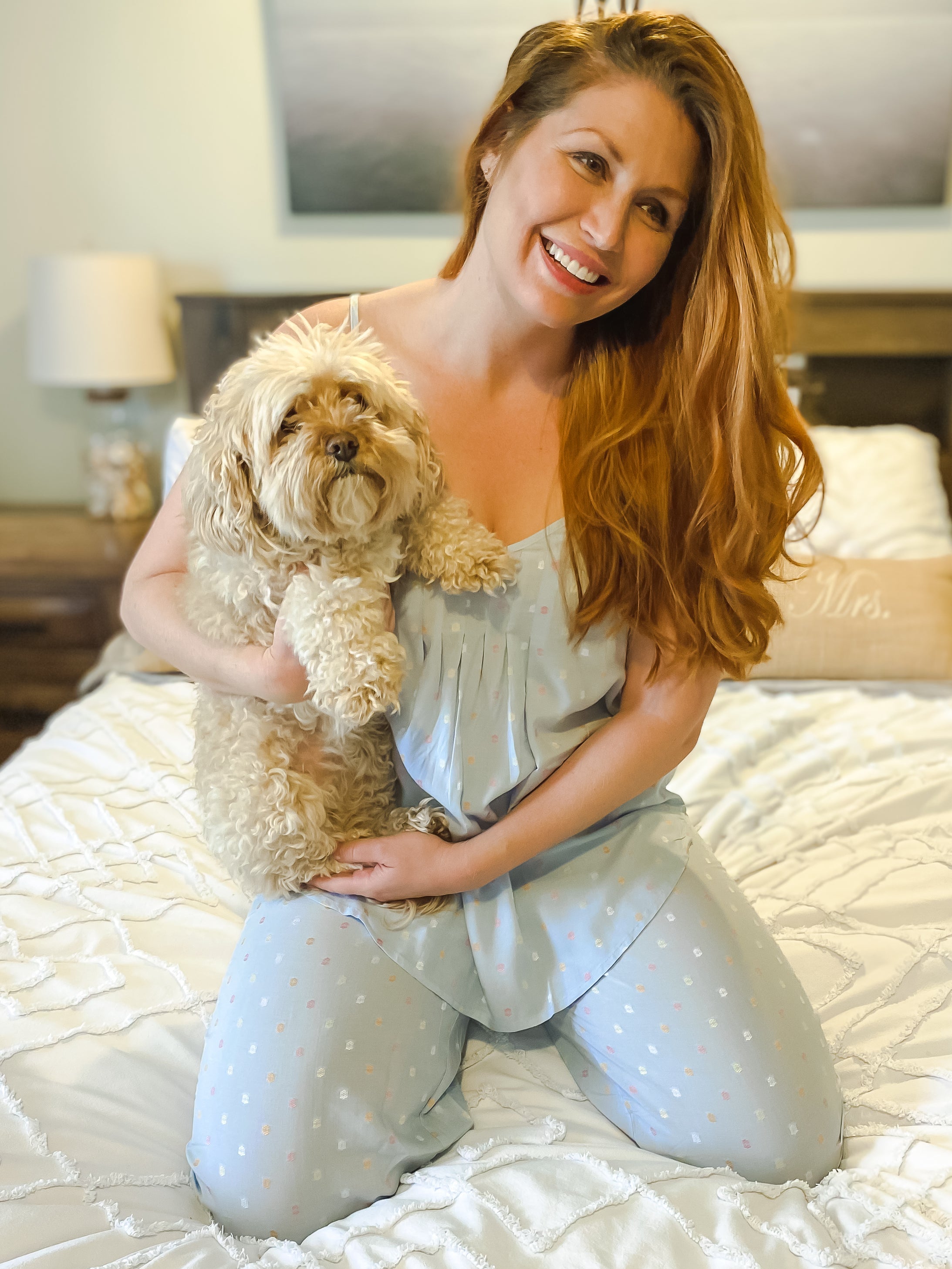Ari Tile Cami & 3/4 Pant Pyjama Set Magnolia Lounge