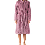 Women's Winter Dressing Gown Australia | Berry Marle Button Through Fleece Dressing Gown | Magnolia Lounge