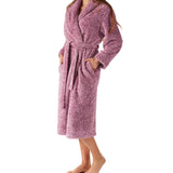 Women's Winter Dressing Gown Australia | Berry Marle Shawl Collar Fleece Dressing Gown | Magnolia Lounge