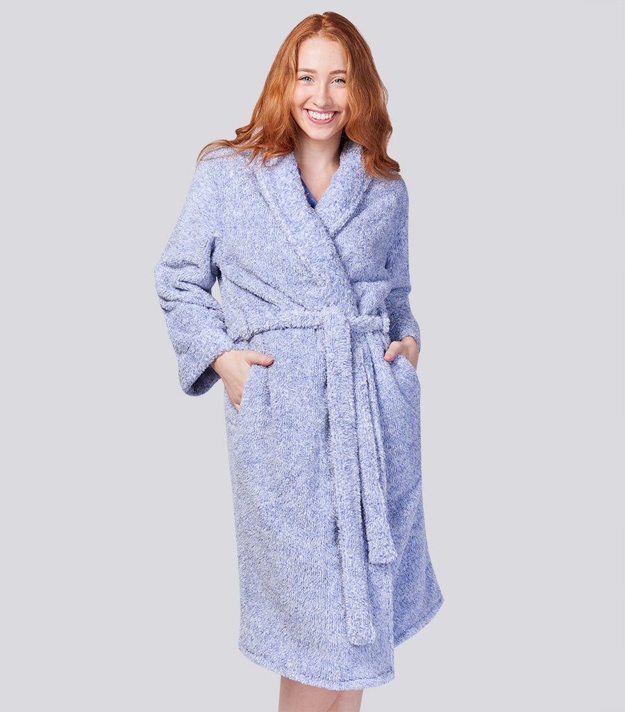 Blue Marle Shawl Collar Fleece Dressing Gown Magnolia Lounge