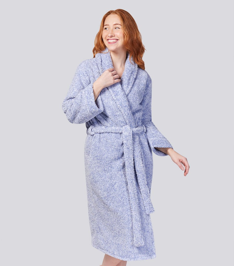 Blue Marle Shawl Collar Fleece Dressing Gown Magnolia Lounge