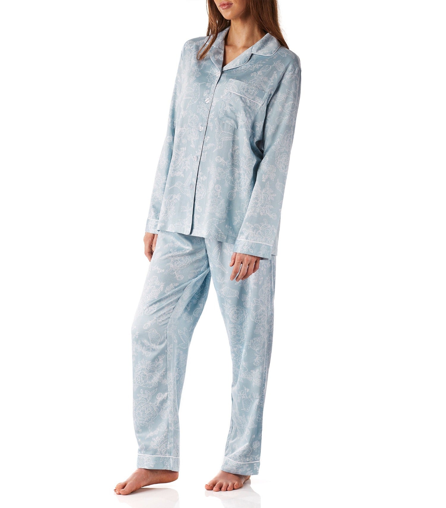 Women’s winter pyjama set Australia | Botanical Viscose Cotton Pyjama Set | Magnolia Lounge Australia