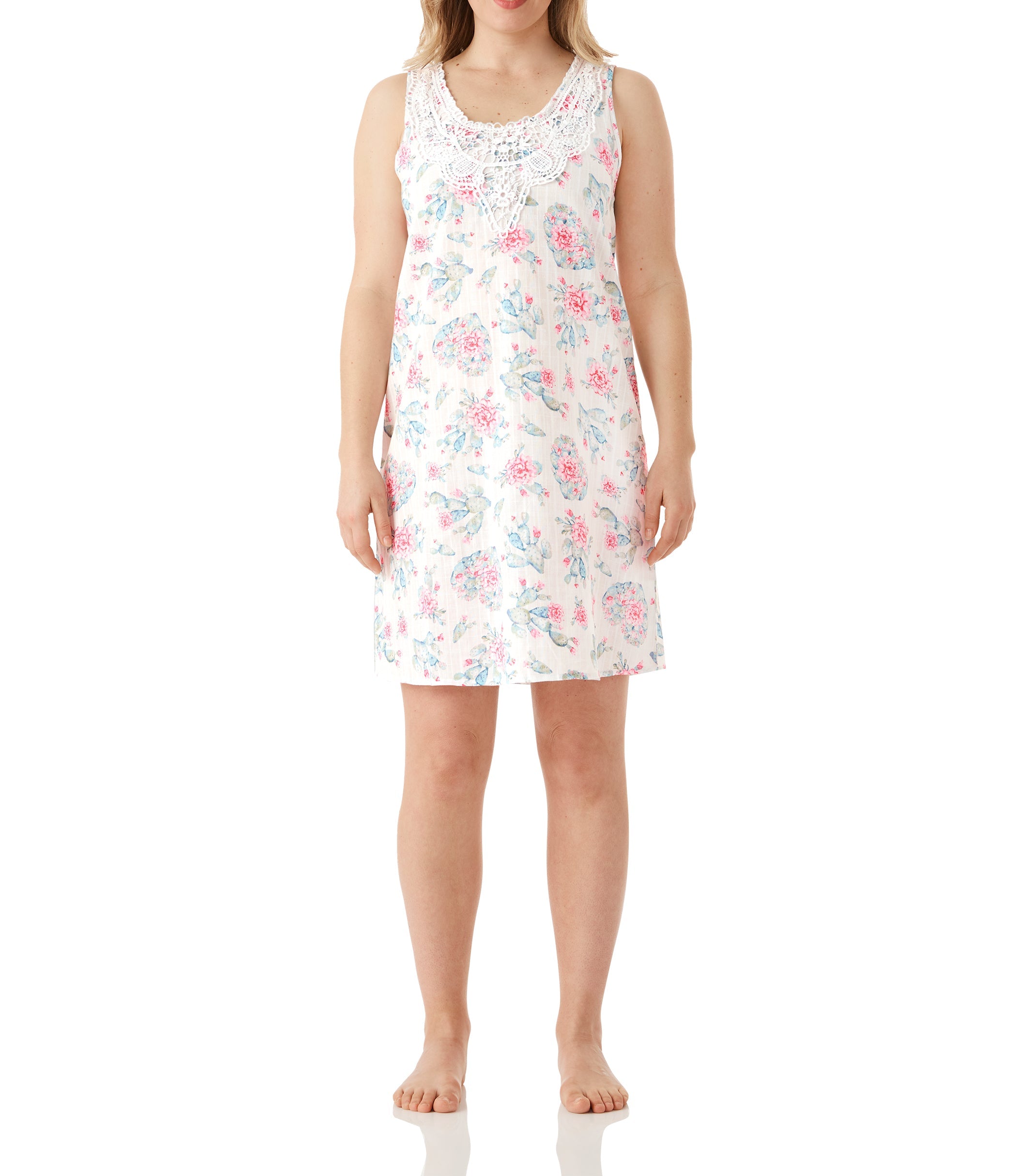 Cactus Cotton Sleeveless Nightie Magnolia Lounge