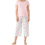 Cactus Cotton Tee with 3/4 Pant Pyjama Set Magnolia Lounge