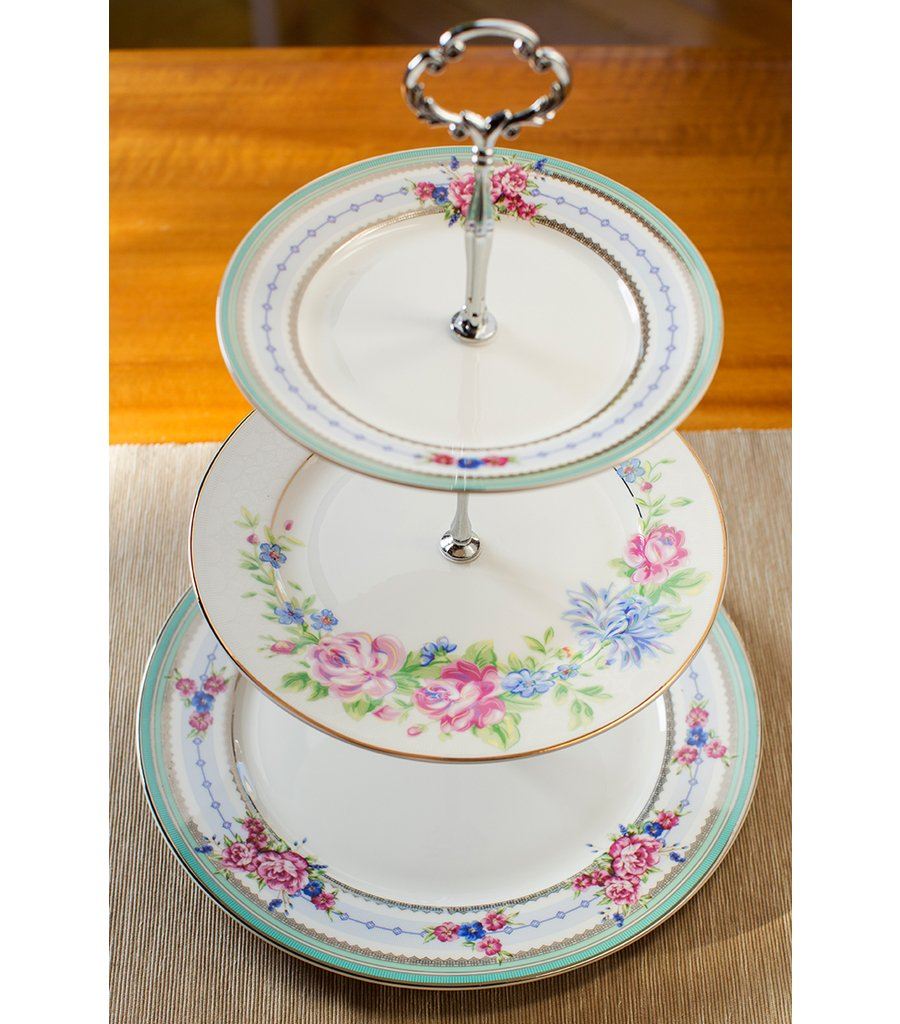 Fine Bone China Floral Cake Stand The Iris Emporium