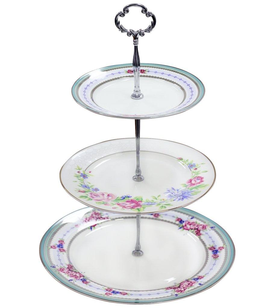 Fine Bone China Floral Cake Stand The Iris Emporium