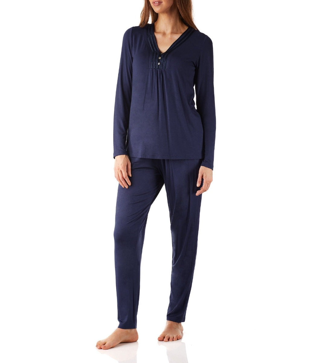 Women's Camilla Bamboo Elastane Henley Pyjama Tee | Magnolia Lounge Australia