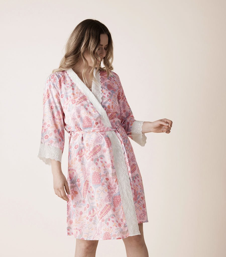 Carli Floral Dressing Gown Magnolia Lounge