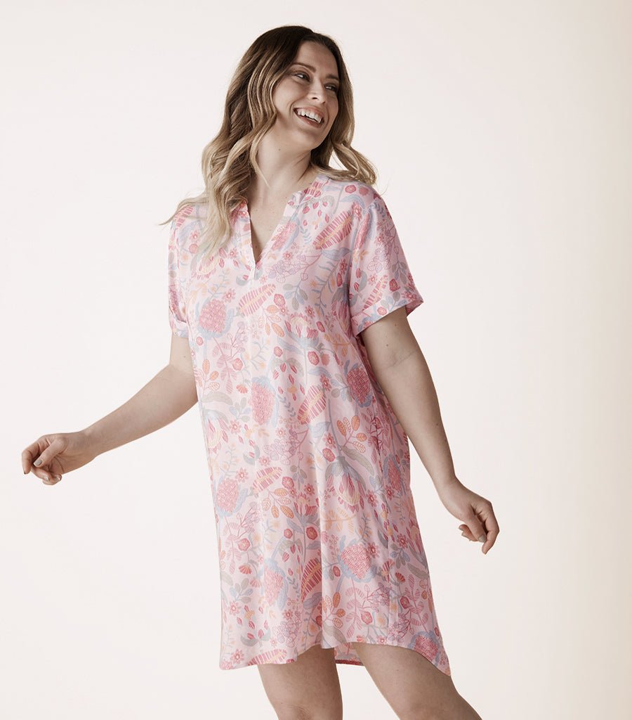 Carli Floral Oriental Tee Nightie Magnolia Lounge