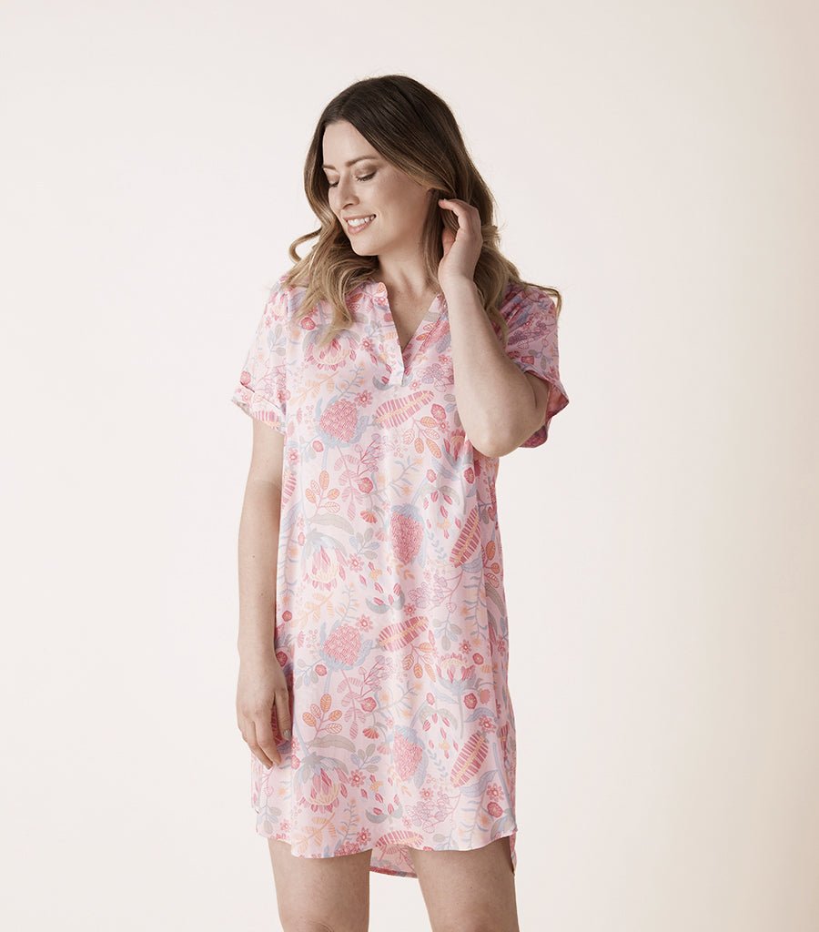 Carli Floral Oriental Tee Nightie Magnolia Lounge