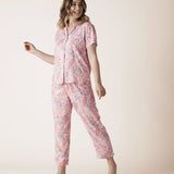 Carli Floral Pyjama Set with 7/8 pant Magnolia Lounge