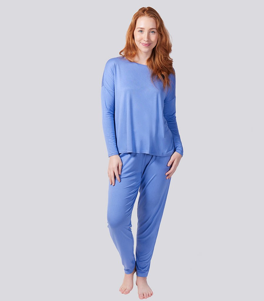 Cornflower Sky Bamboo Elastane Tapered Pant Magnolia Lounge