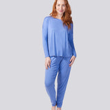 Cornflower Sky Bamboo Elastane Tapered Pant Magnolia Lounge