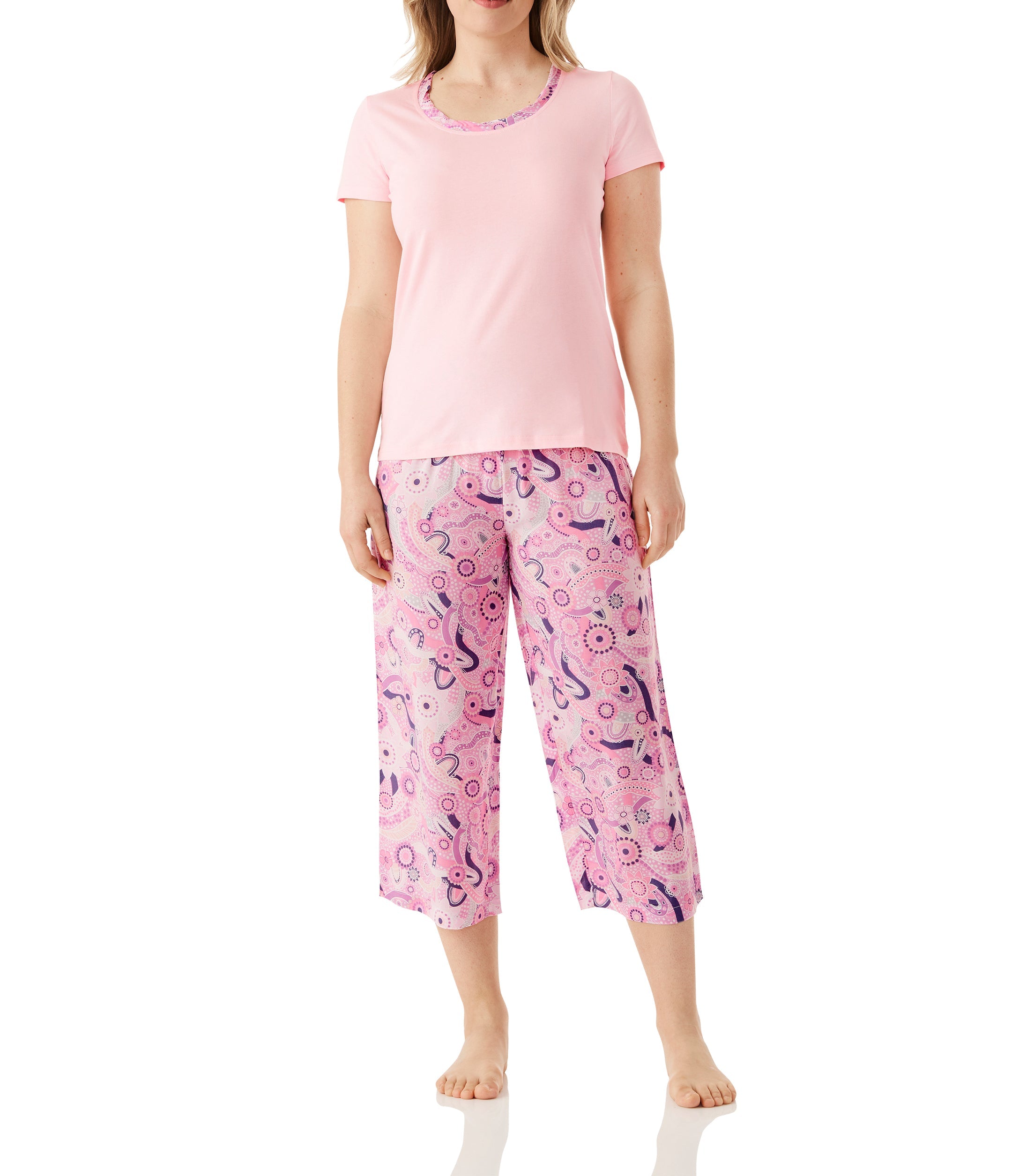 Daydreaming Tee with 3/4 Pant Pyjama Set Magnolia Lounge