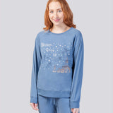 Denim Blue Ultra Soft Pure Cotton Fleece Sweater - Peter Pan Young Spirit