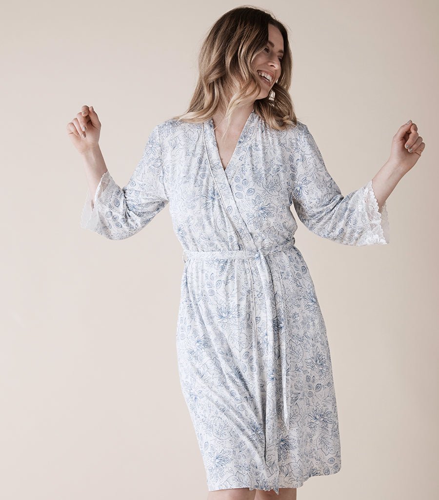 Ella Paisley Dressing Gown Magnolia Lounge