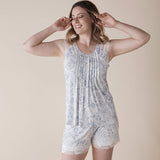 Ella Paisley Lace Trim Tee & Short Pyjama Set Magnolia Lounge