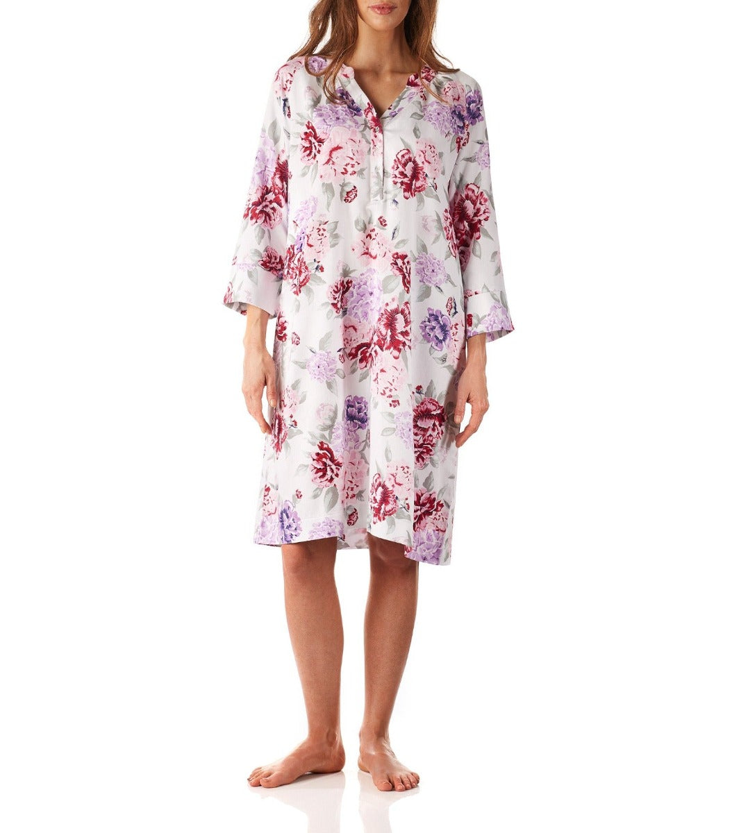 Women’s winter Nightie Australia | Emilia Floral Viscose Cotton Nightie | Magnolia Lounge Australia