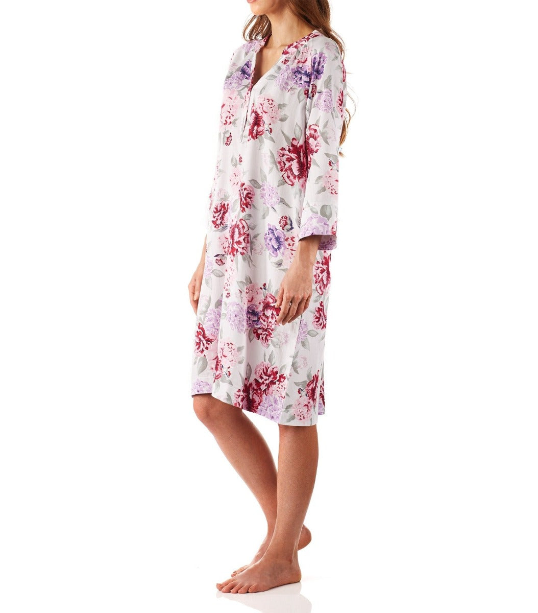 Women’s winter Nightie Australia | Emilia Floral Viscose Cotton Nightie | Magnolia Lounge Australia