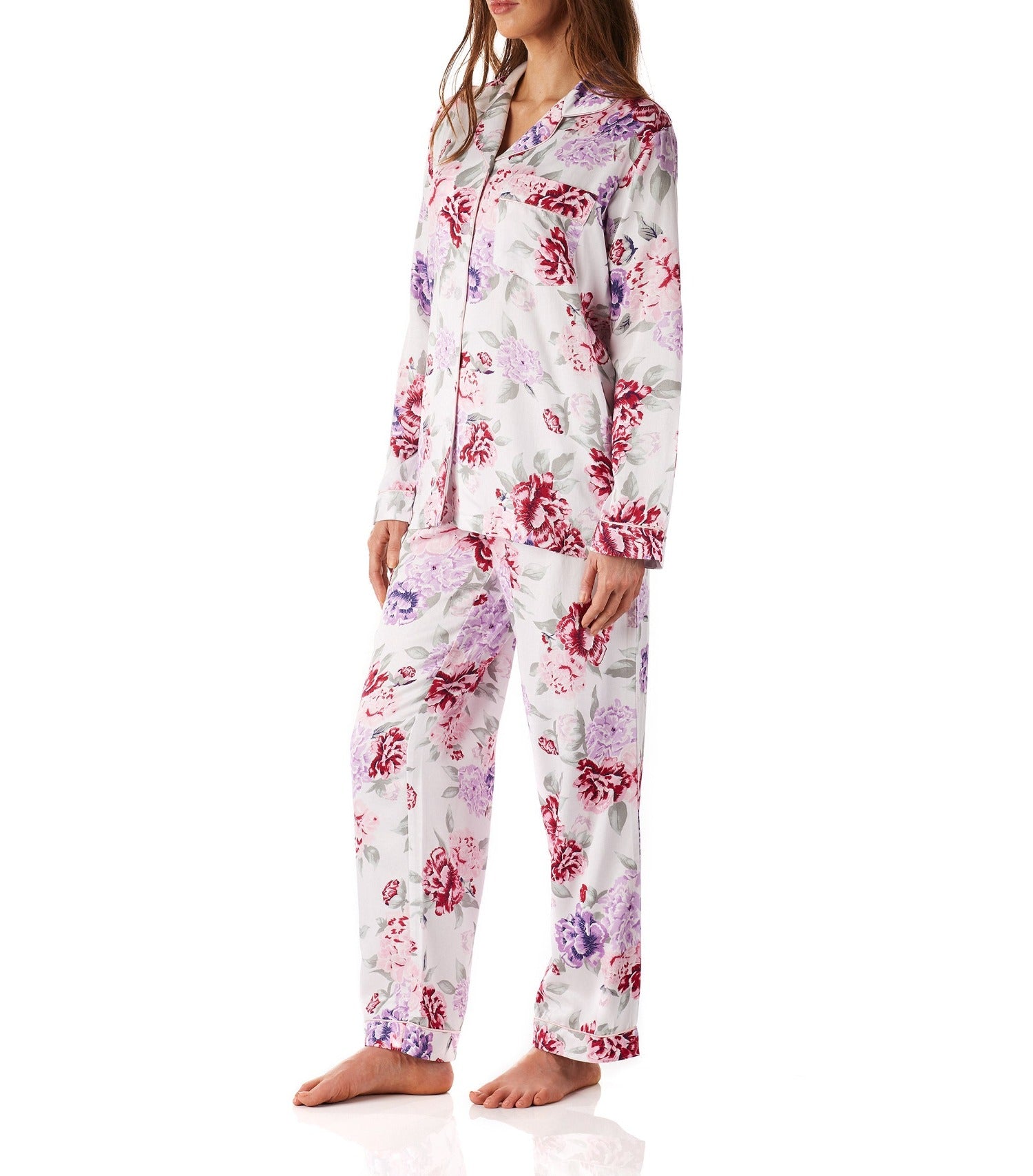 Women’s winter pyjama set Australia | Emilia Floral Viscose Cotton Pyjama Set | Magnolia Lounge Australia