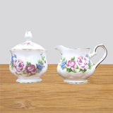 Fine Bone China Floral Creamer & Sugar Jar Set Magnolia Lounge