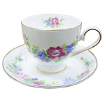 Fine Bone China Floral Cup & Saucer Set ( 4 Sets ) Magnolia Lounge