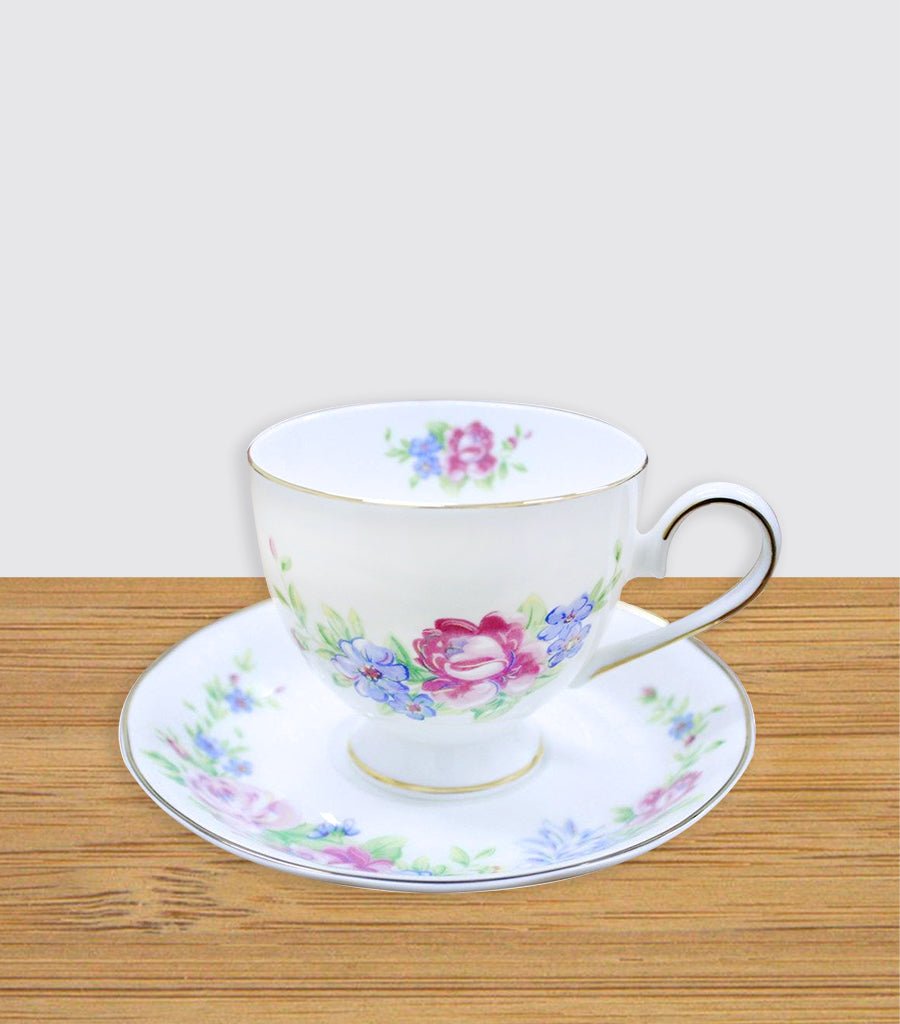 Fine Bone China Floral Cup & Saucer Set Magnolia Lounge