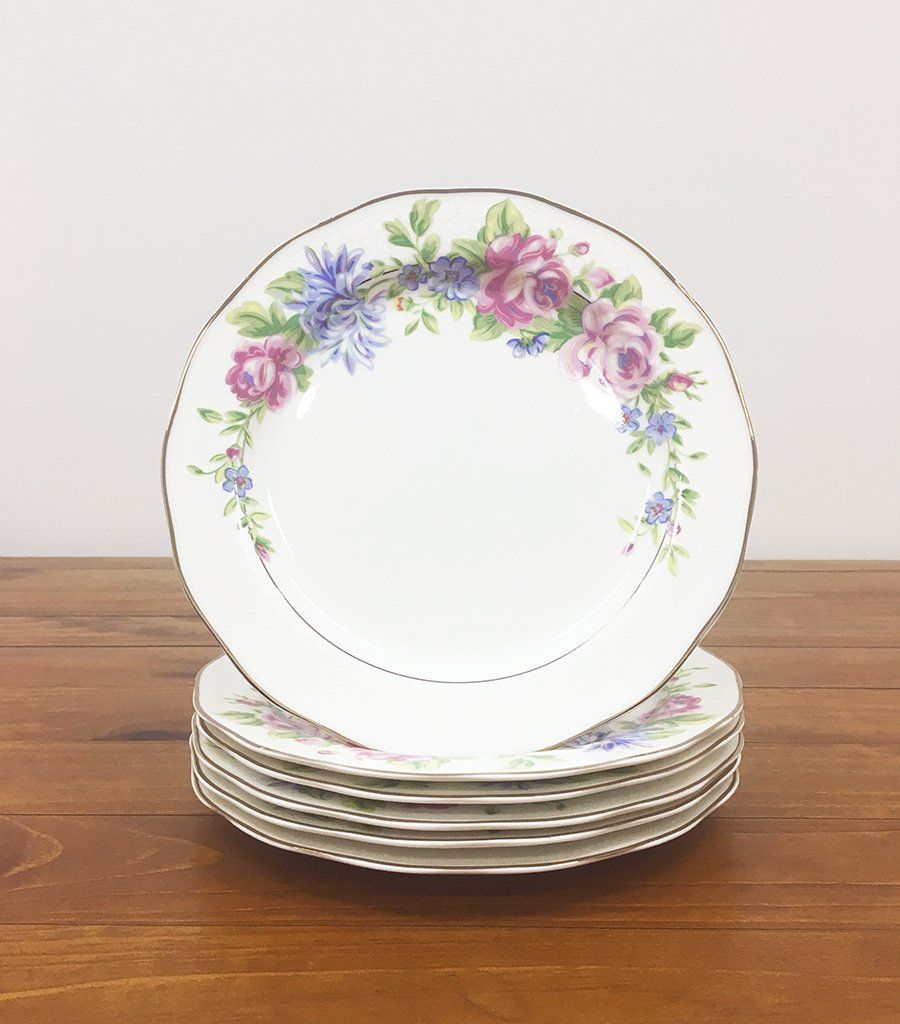 Fine Bone China Floral Dessert Plates (Set of 2) Magnolia Lounge