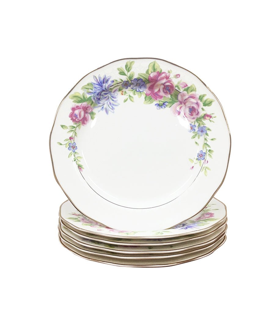 Fine Bone China Floral Dessert Plates (Set of 4) Magnolia Lounge