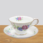 Fine Bone China Floral Teacup & Saucer Set Magnolia Lounge