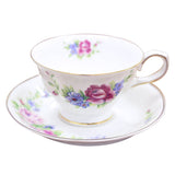 Fine Bone China Floral Teacup & Saucer Set ( 4 Sets ) Magnolia Lounge