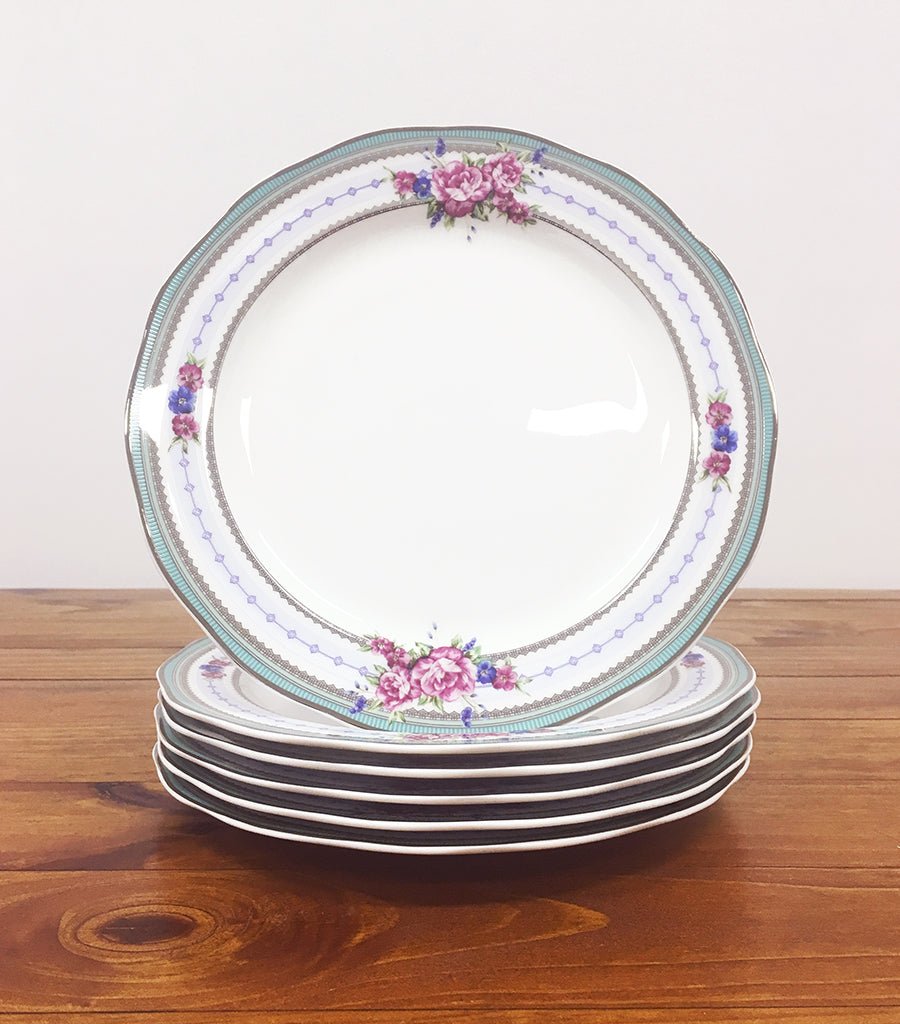 Fine Bone China Rose Dessert Plates (Set of 4) Magnolia Lounge