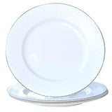 Fine Bone China White Diamond Dessert Plates (Set of 4) The Iris Emporium