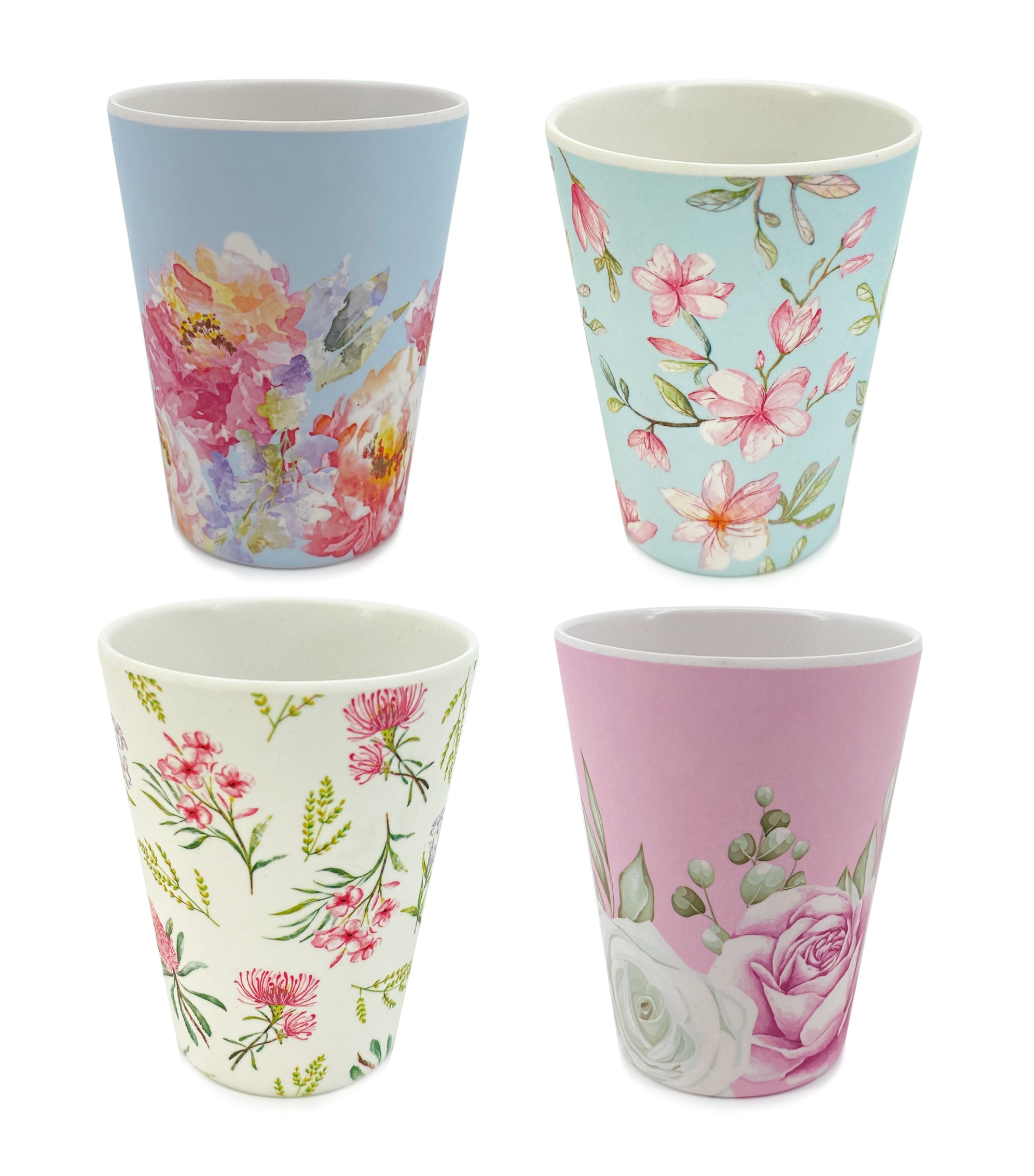 Floral Bamboo Drinking Cup Set Young Spirit