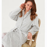 Grey Marle Button Through Dressing Gown Magnolia Lounge