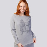 Grey Marle Ultra Soft Cotton Raglan sleeve Tee - Alice In Wonderland Cheshire Cat Young Spirit