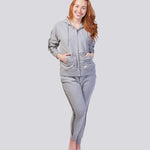 Grey Marle Ultra Soft Pure Cotton Fleece Hoodie Jacket - Alice In Wonderland Young Spirit