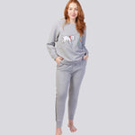 Grey Marle Ultra Soft Pure Cotton Fleece Sweater - Alice in Wonderland Young Spirit