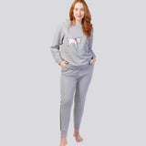 Grey Marle Ultra Soft Pure Cotton Fleece Sweater - Alice in Wonderland Young Spirit