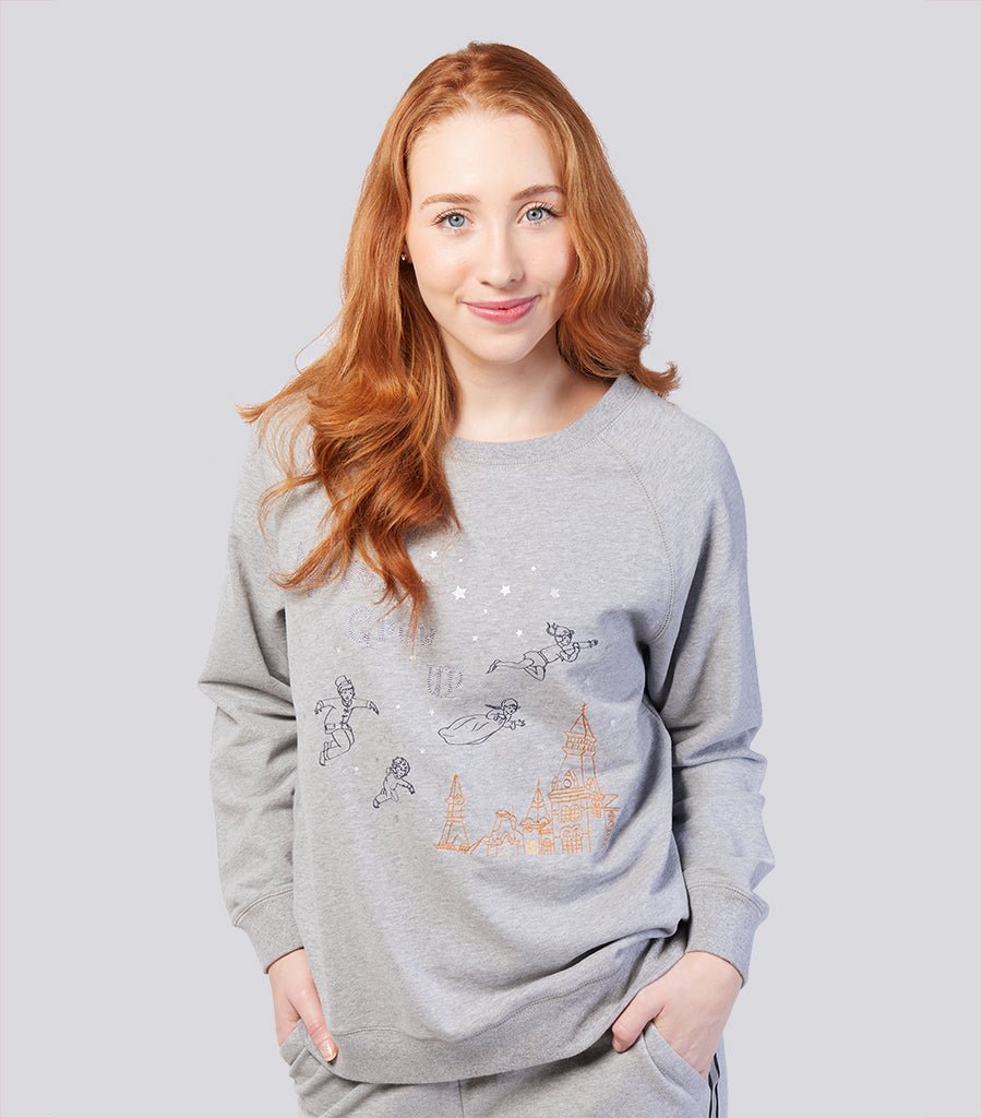 Grey Marle Ultra Soft Pure Cotton Fleece Sweater - Peter Pan Young Spirit