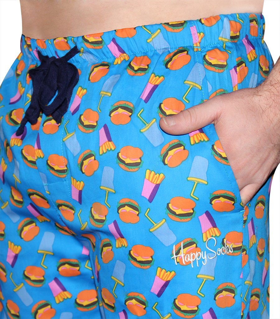 Happy Socks Men's Cotton Sateen Pyjama Pants - Hamburger Happy Socks