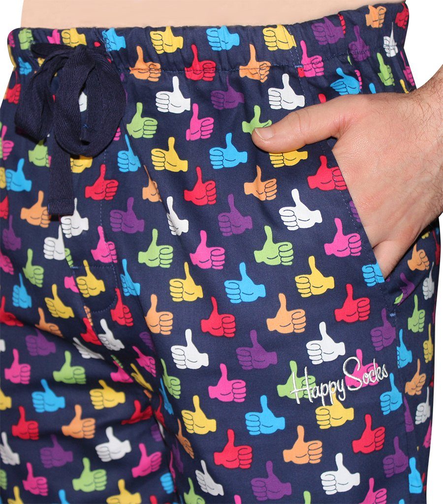 Happy Socks Men's Cotton Sateen Pyjama Pants - Thumbs Up Happy Socks