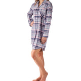 Women’s winter nightie Australia | Isabella Check Flannelette Cotton Nightie | Magnolia Lounge Australia