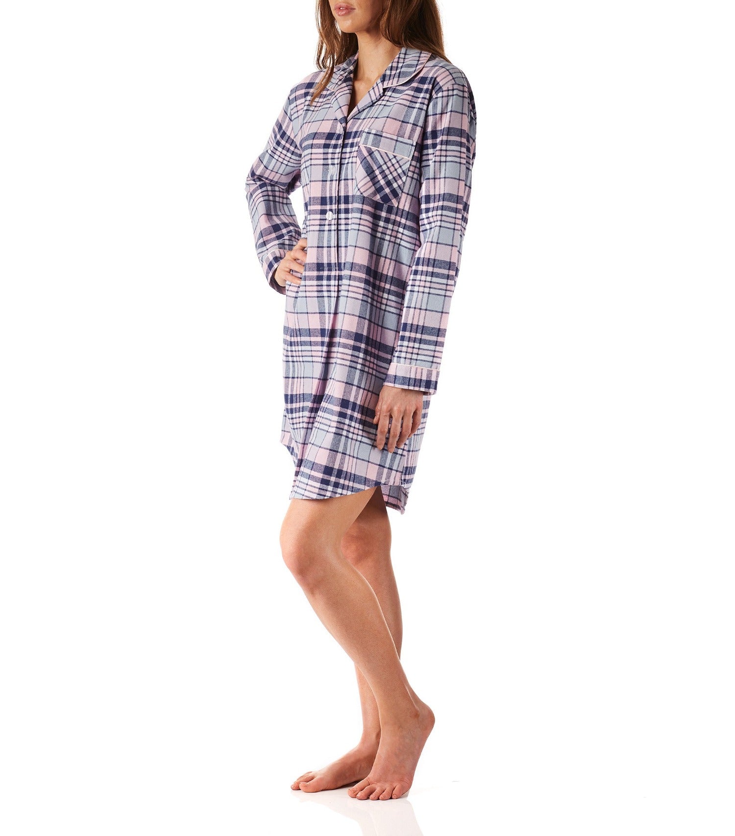 Women’s winter nightie Australia | Isabella Check Flannelette Cotton Nightie | Magnolia Lounge Australia