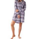 Women’s winter nightie Australia | Isabella Check Flannelette Cotton Nightie | Magnolia Lounge Australia