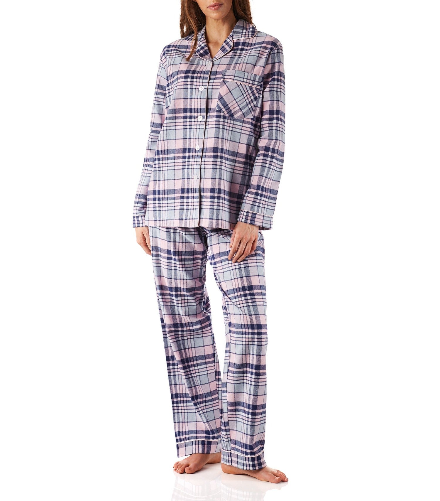 Women’s winter pyjama set Australia | Isabella Check Flannelette Cotton Pyjama Set | Magnolia Lounge Australia