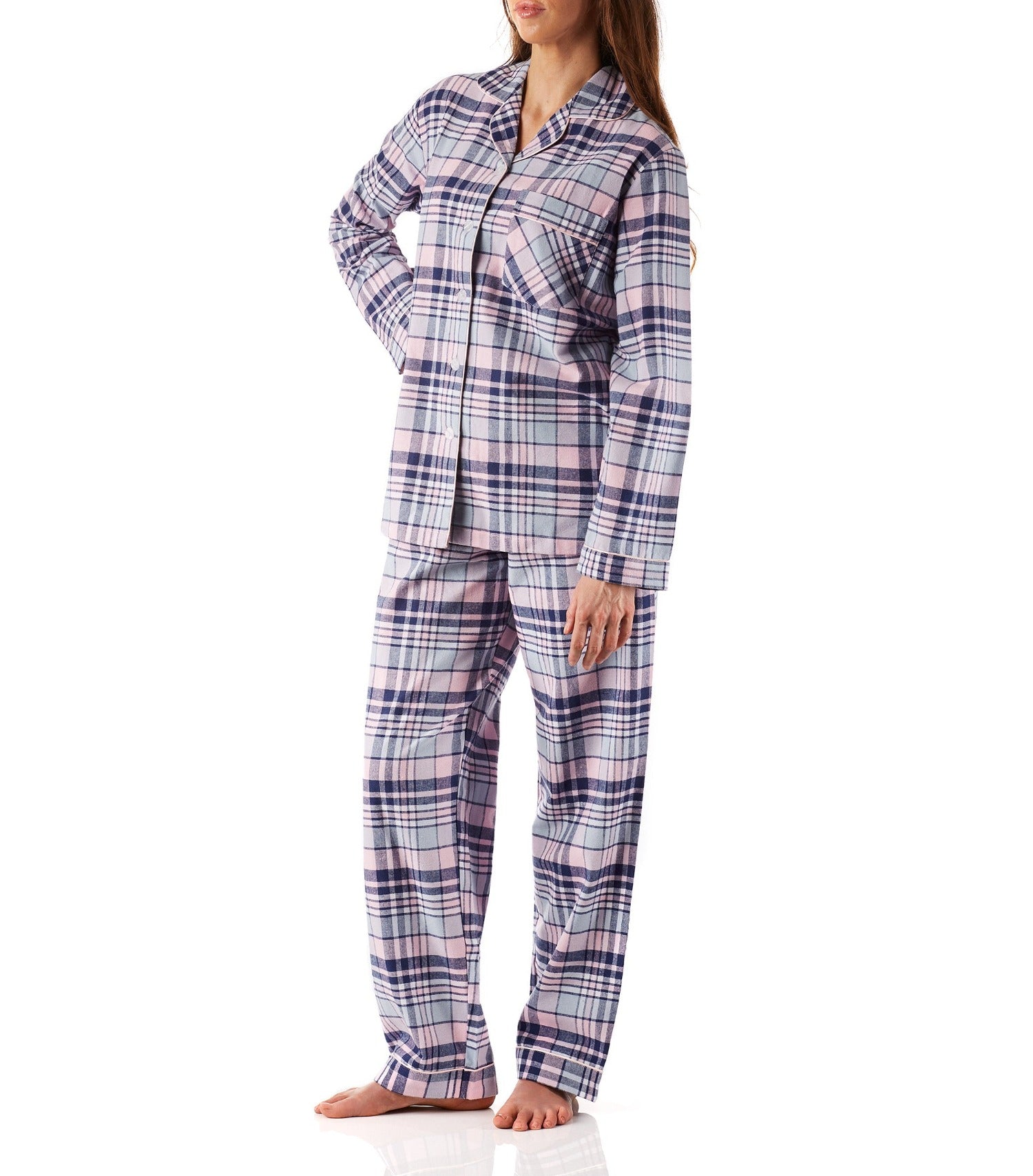 Women’s winter pyjama set Australia | Isabella Check Flannelette Cotton Pyjama Set | Magnolia Lounge Australia