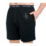Mens Black Classic Cotton Jersey Shorts Young Spirit